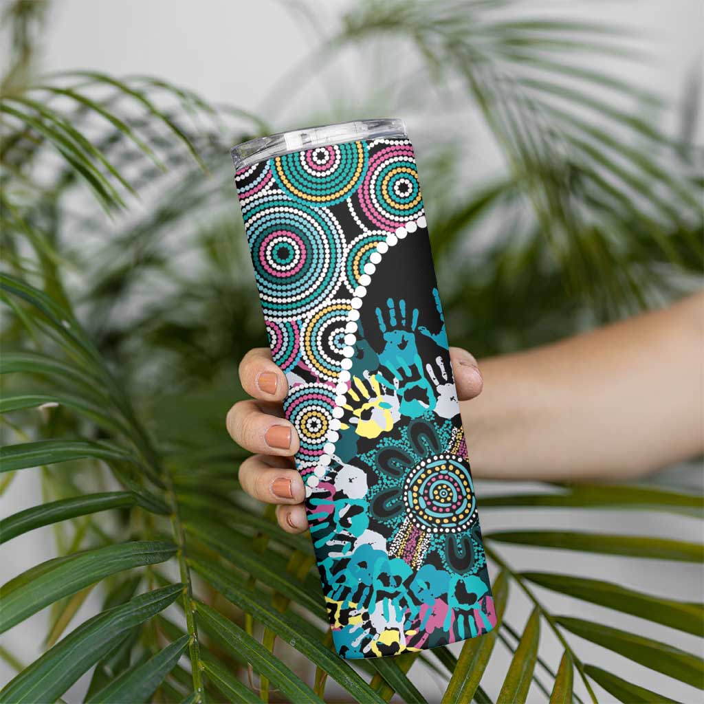 Honouring 50 Year Of NAIDOC Skinny Tumbler Honouring The Next Generation Pastel Aboriginal Art