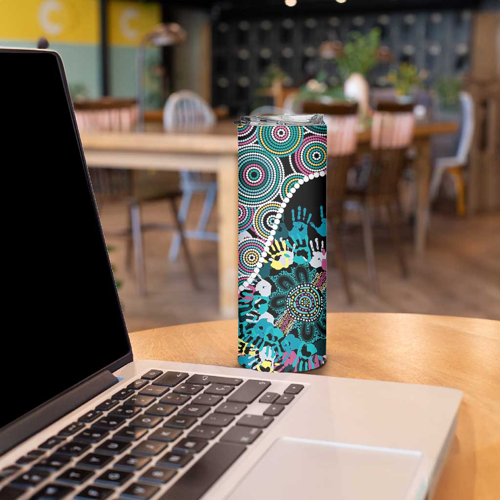 Honouring 50 Year Of NAIDOC Skinny Tumbler Honouring The Next Generation Pastel Aboriginal Art