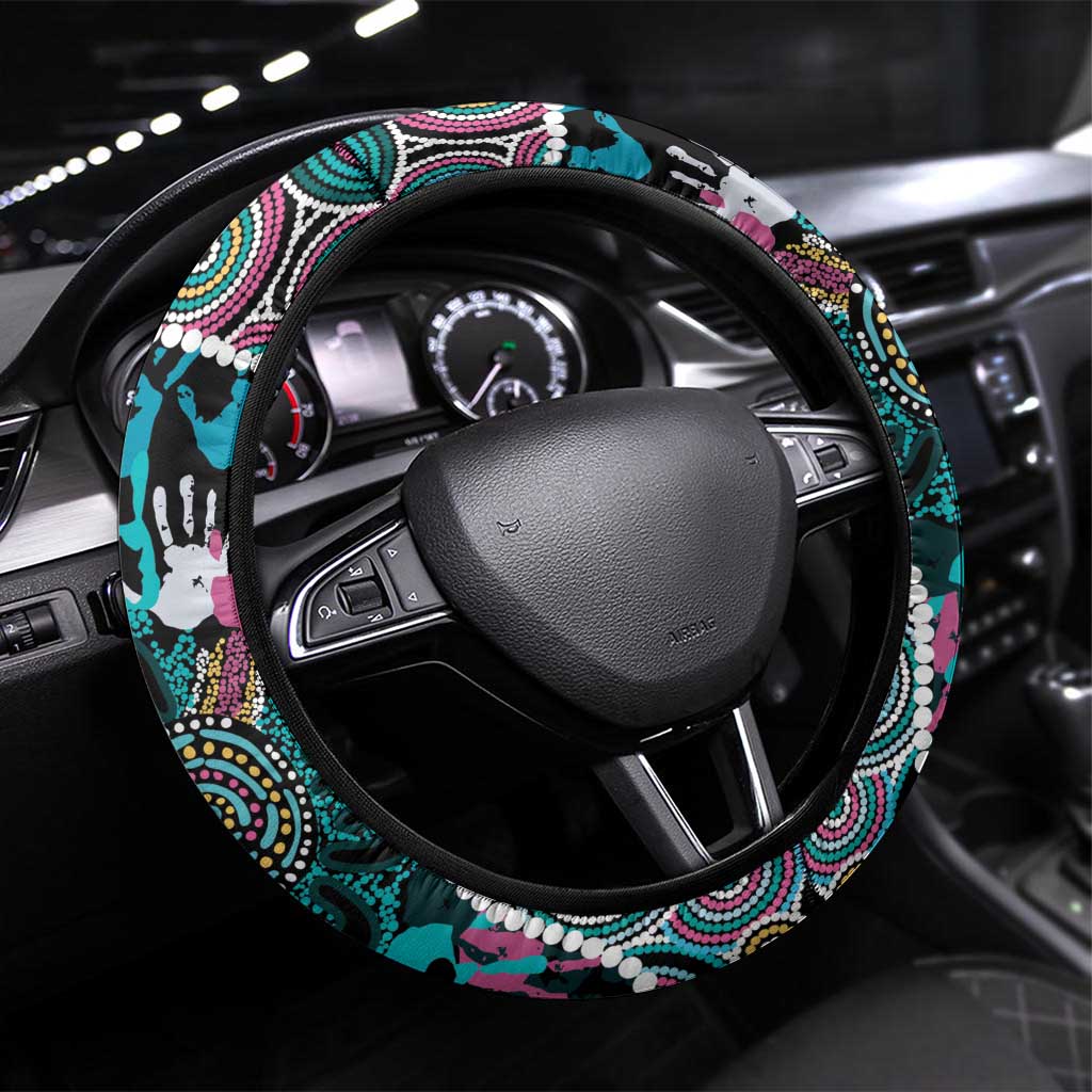 Honouring 50 Year Of NAIDOC Steering Wheel Cover Honouring The Next Generation Pastel Aboriginal Art