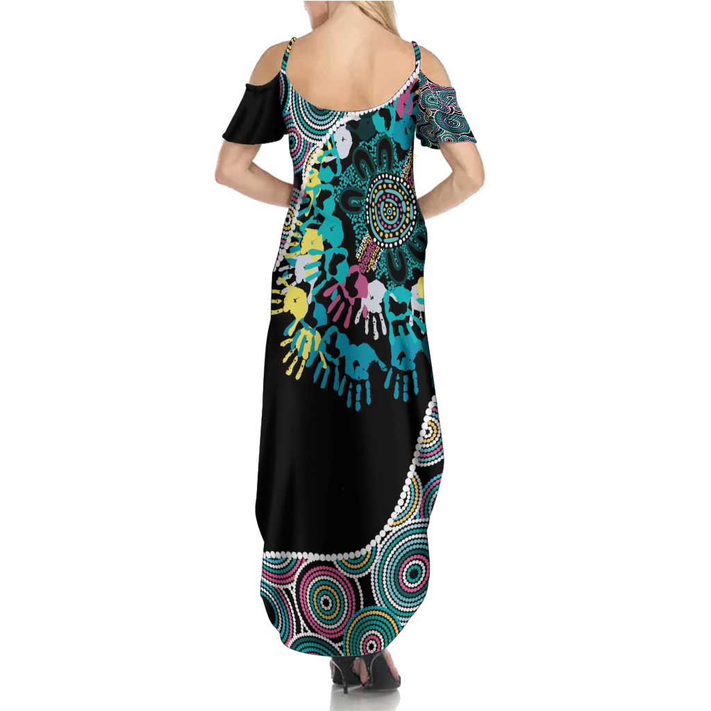 Honouring 50 Year Of NAIDOC Summer Maxi Dress Honouring The Next Generation Pastel Aboriginal Art