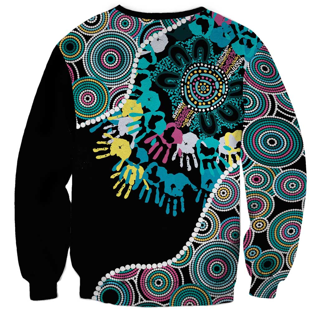 Honouring 50 Year Of NAIDOC Sweatshirt Honouring The Next Generation Pastel Aboriginal Art