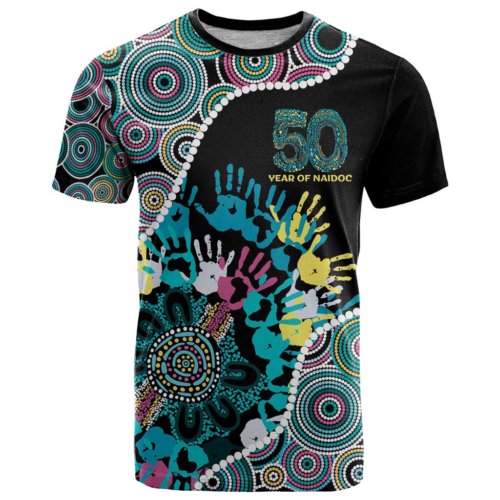Honouring 50 Year Of NAIDOC T Shirt Honouring The Next Generation Pastel Aboriginal Art