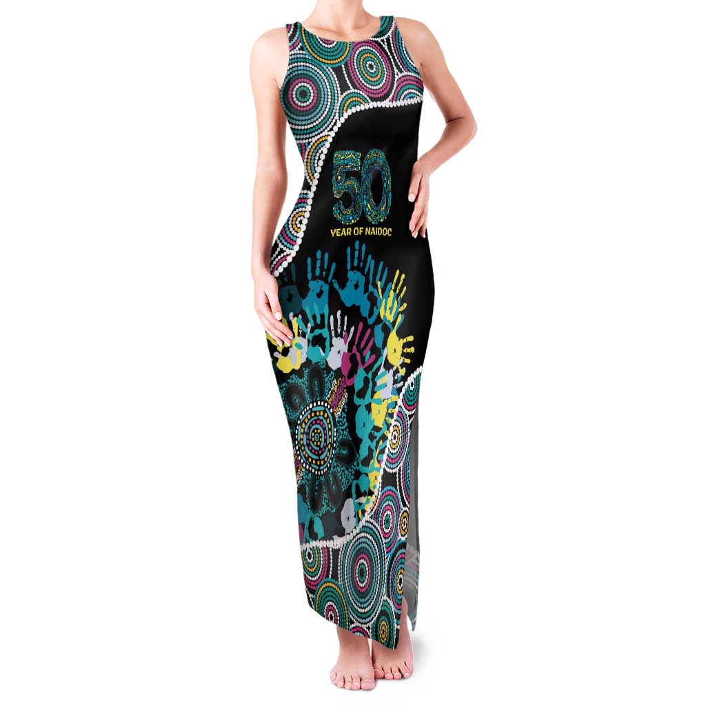 Honouring 50 Year Of NAIDOC Tank Maxi Dress Honouring The Next Generation Pastel Aboriginal Art