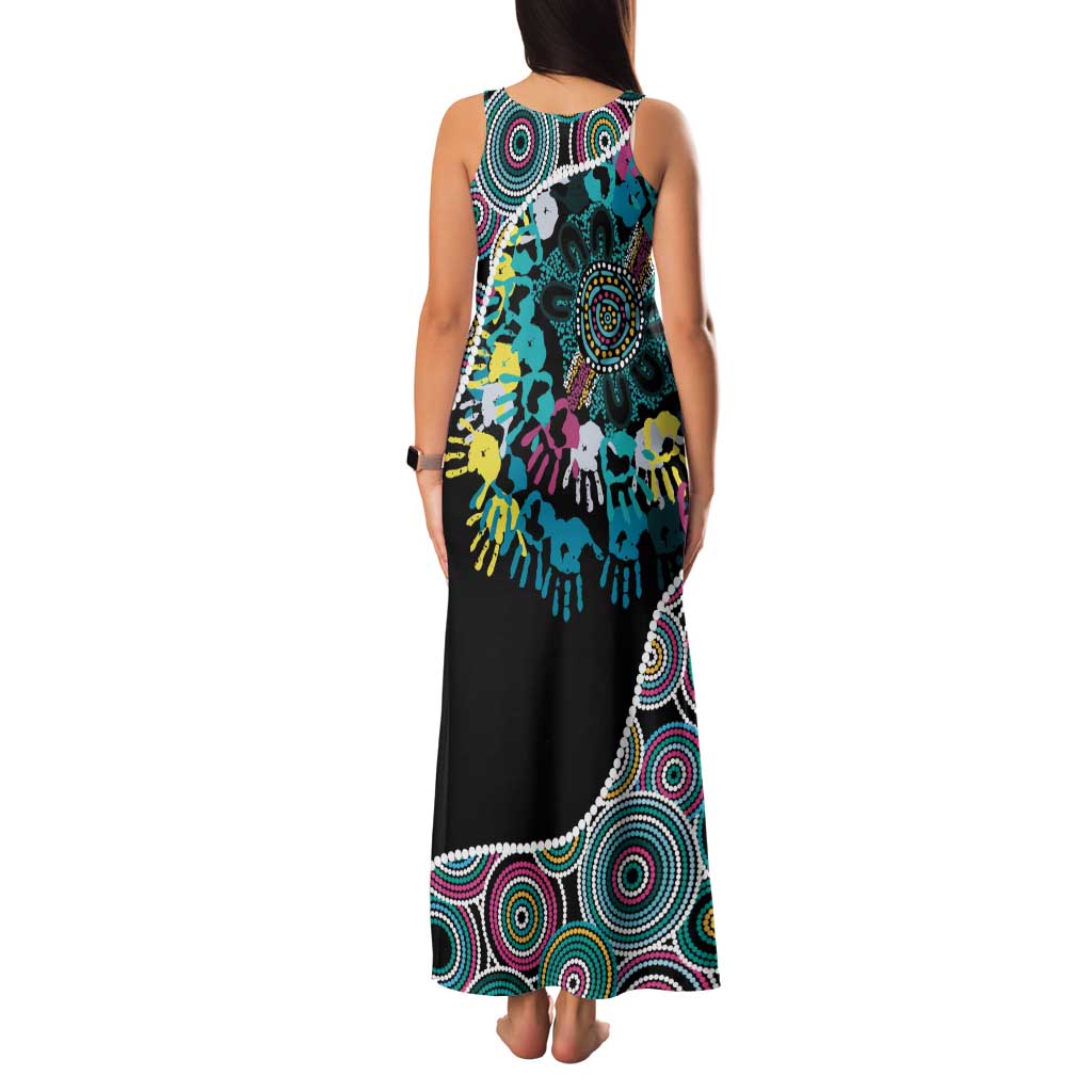 Honouring 50 Year Of NAIDOC Tank Maxi Dress Honouring The Next Generation Pastel Aboriginal Art