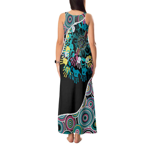 Honouring 50 Year Of NAIDOC Tank Maxi Dress Honouring The Next Generation Pastel Aboriginal Art