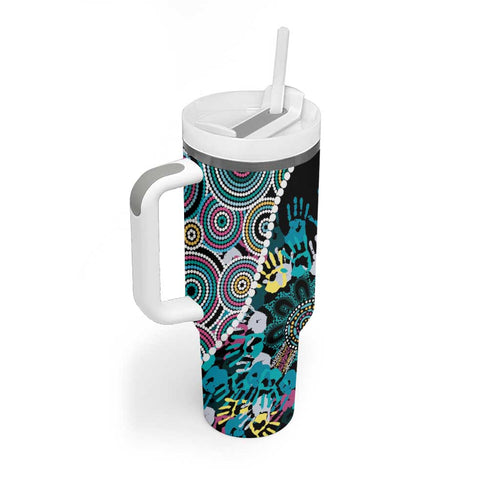 Honouring 50 Year Of NAIDOC Tumbler With Handle Honouring The Next Generation Pastel Aboriginal Art