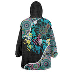 Honouring 50 Year Of NAIDOC Wearable Blanket Hoodie Honouring The Next Generation Pastel Aboriginal Art