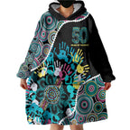 Honouring 50 Year Of NAIDOC Wearable Blanket Hoodie Honouring The Next Generation Pastel Aboriginal Art