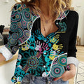 Honouring 50 Year Of NAIDOC Women Casual Shirt Honouring The Next Generation Pastel Aboriginal Art