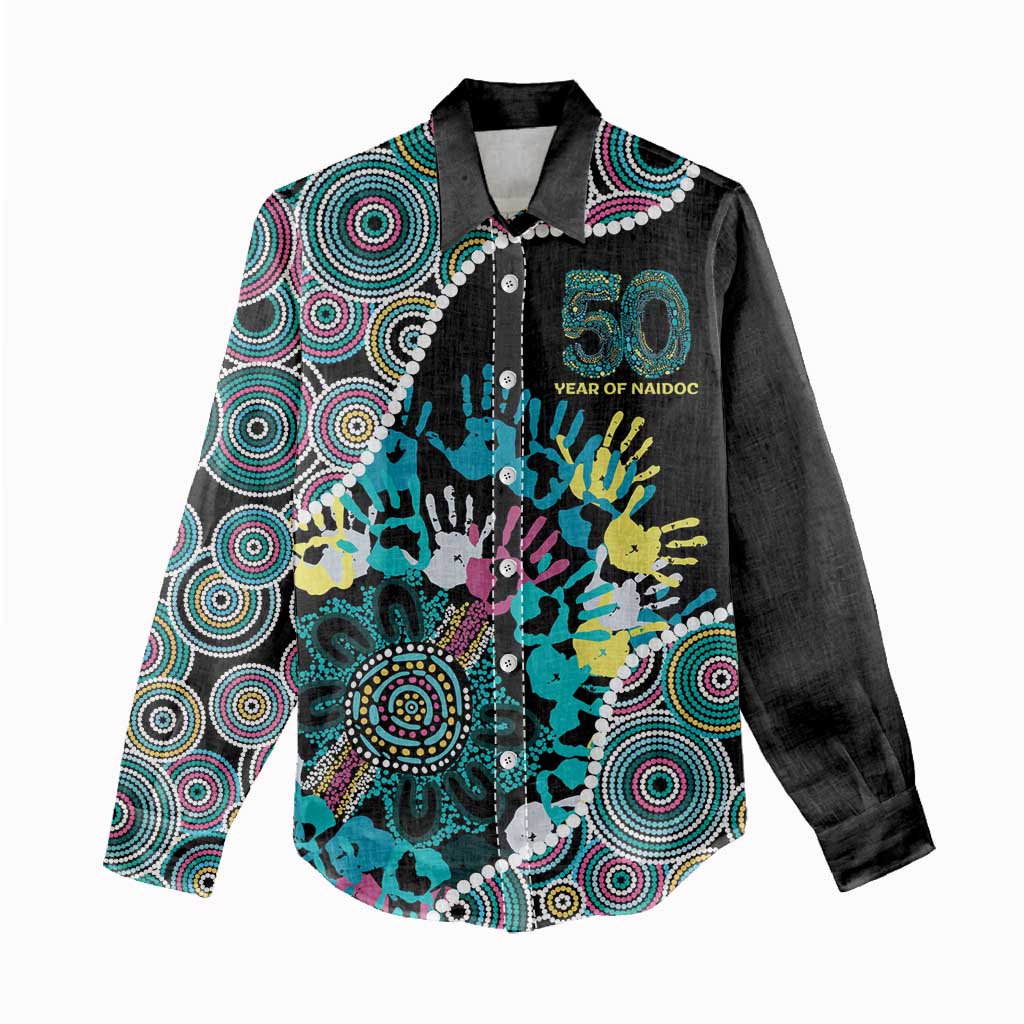 Honouring 50 Year Of NAIDOC Women Casual Shirt Honouring The Next Generation Pastel Aboriginal Art