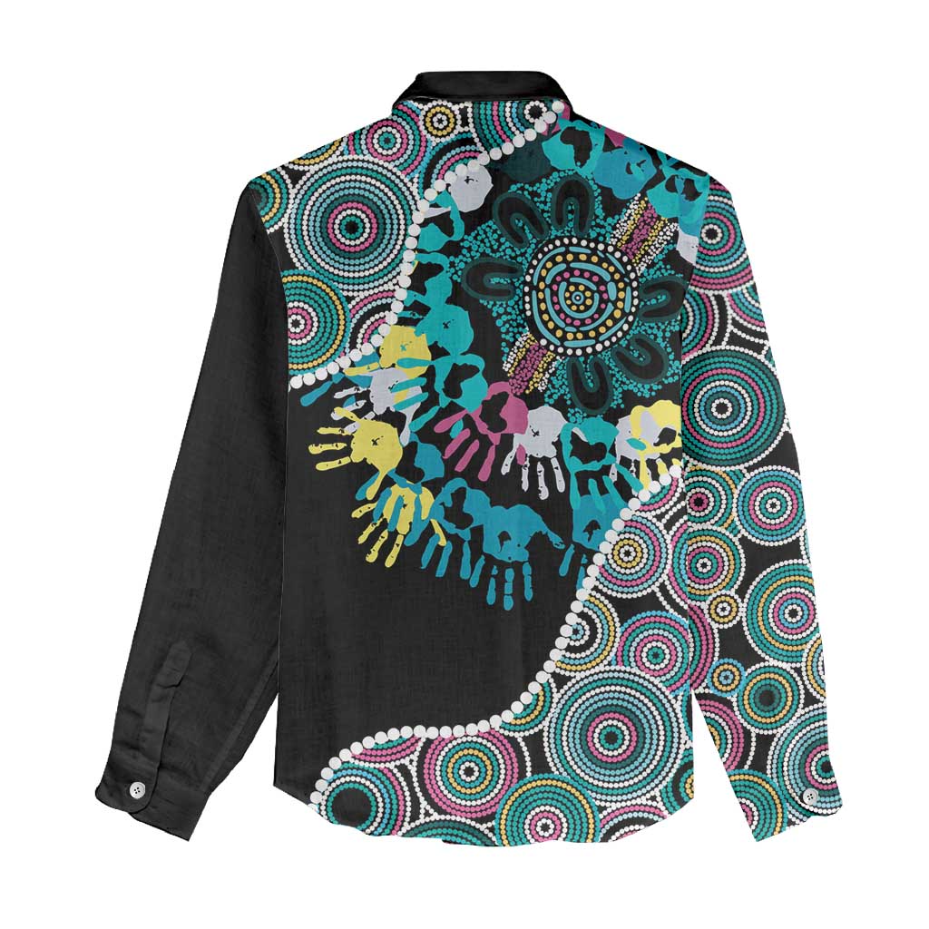 Honouring 50 Year Of NAIDOC Women Casual Shirt Honouring The Next Generation Pastel Aboriginal Art