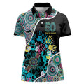Honouring 50 Year Of NAIDOC Women Polo Shirt Honouring The Next Generation Pastel Aboriginal Art