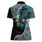 Honouring 50 Year Of NAIDOC Women Polo Shirt Honouring The Next Generation Pastel Aboriginal Art