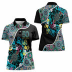 Honouring 50 Year Of NAIDOC Women Polo Shirt Honouring The Next Generation Pastel Aboriginal Art