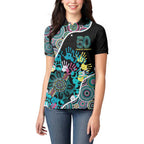 Honouring 50 Year Of NAIDOC Women Polo Shirt Honouring The Next Generation Pastel Aboriginal Art