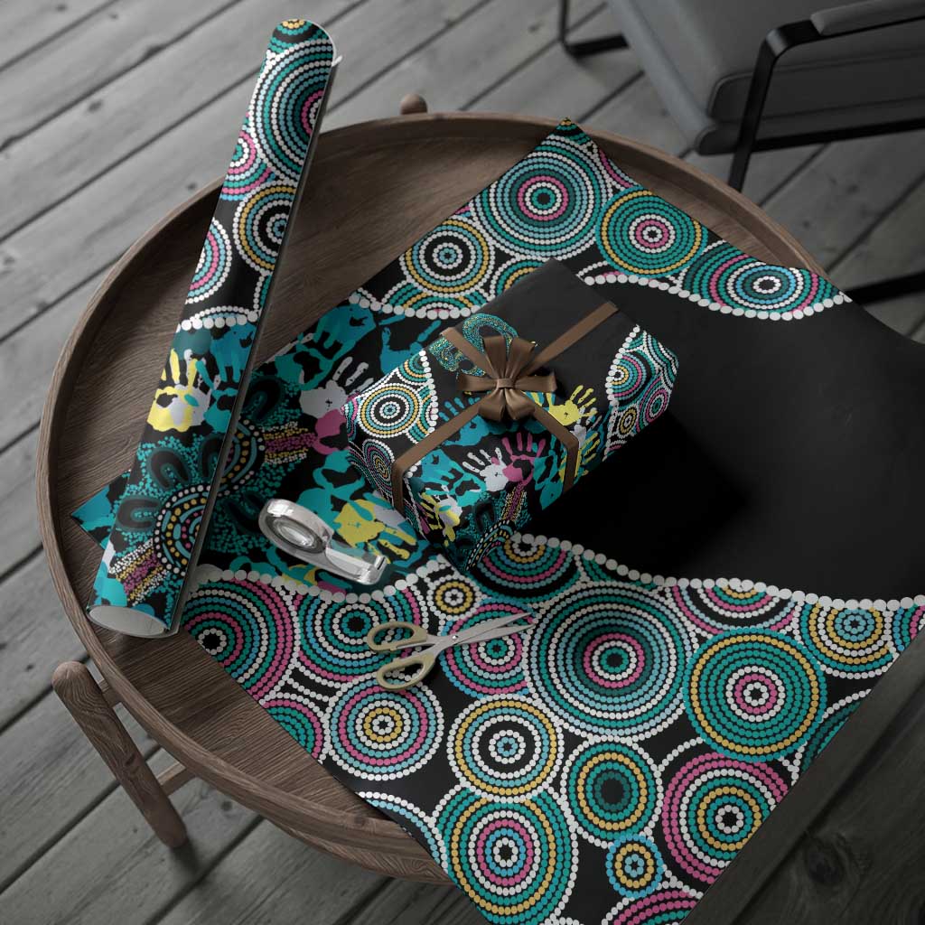 Honouring 50 Year Of NAIDOC Wrapping Paper Honouring The Next Generation Pastel Aboriginal Art - Aussie Hoodie