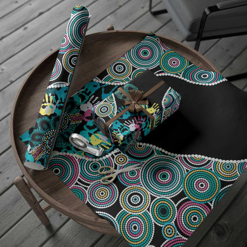 Honouring 50 Year Of NAIDOC Wrapping Paper Honouring The Next Generation Pastel Aboriginal Art - Aussie Hoodie