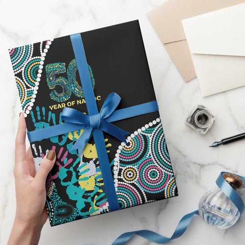 Honouring 50 Year Of NAIDOC Wrapping Paper Honouring The Next Generation Pastel Aboriginal Art - Aussie Hoodie