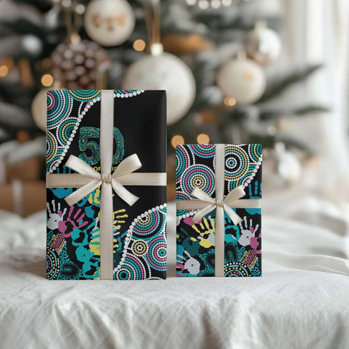 Honouring 50 Year Of NAIDOC Wrapping Paper Honouring The Next Generation Pastel Aboriginal Art - Aussie Hoodie