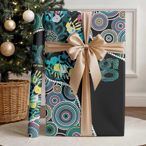Honouring 50 Year Of NAIDOC Wrapping Paper Honouring The Next Generation Pastel Aboriginal Art - Aussie Hoodie