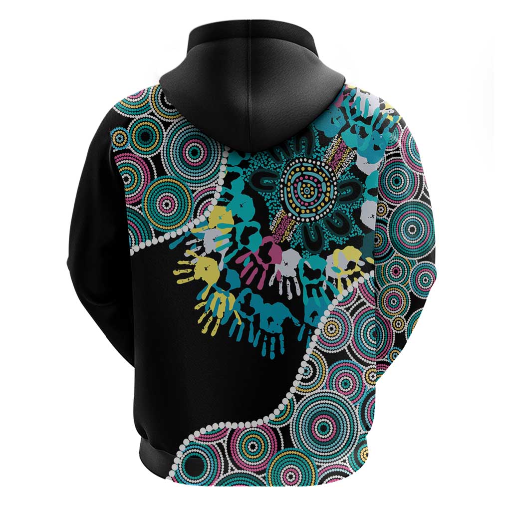 Honouring 50 Year Of NAIDOC Zip Hoodie Honouring The Next Generation Pastel Aboriginal Art