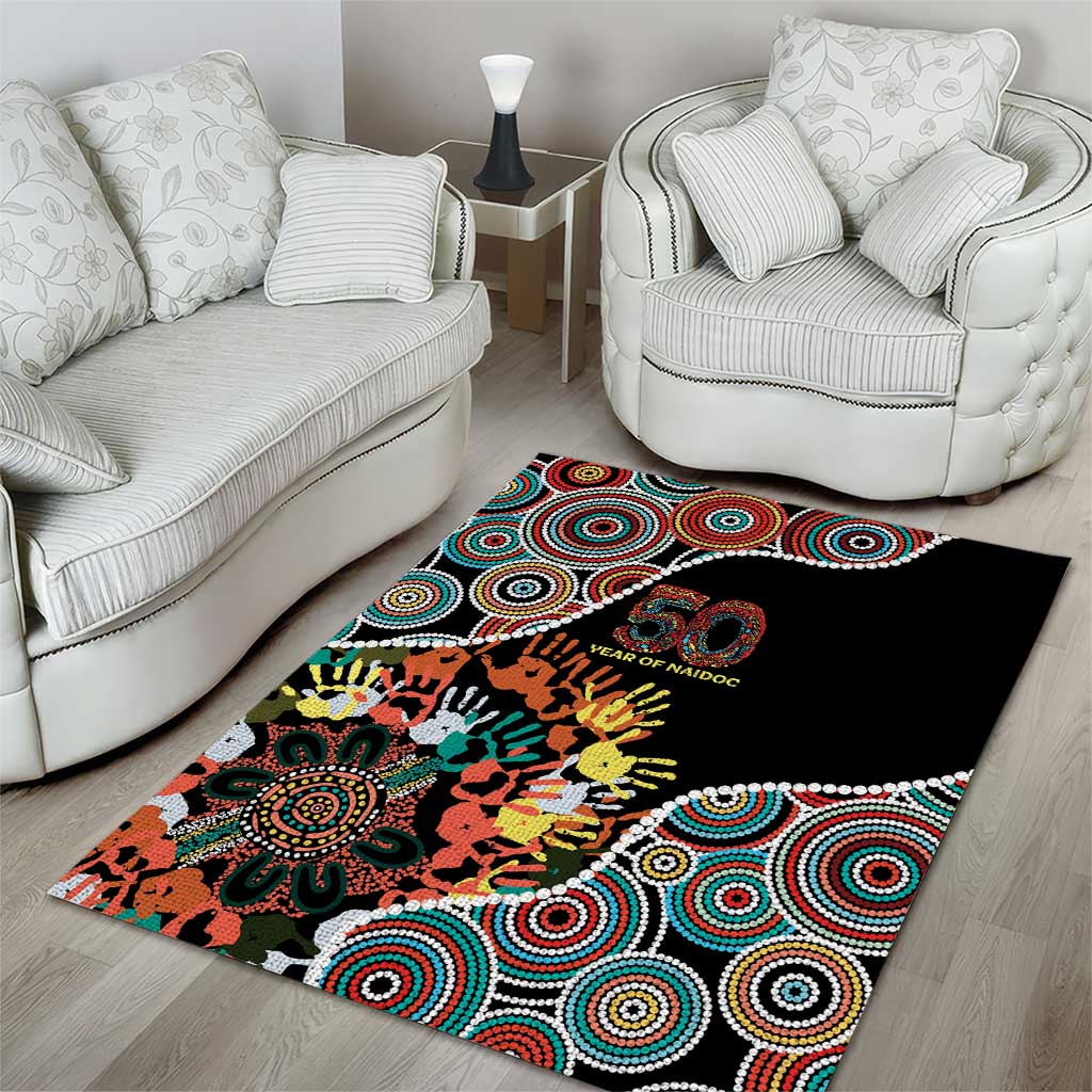 Honouring 50 Year Of NAIDOC Area Rug Honouring The Next Generation Red Aboriginal Art