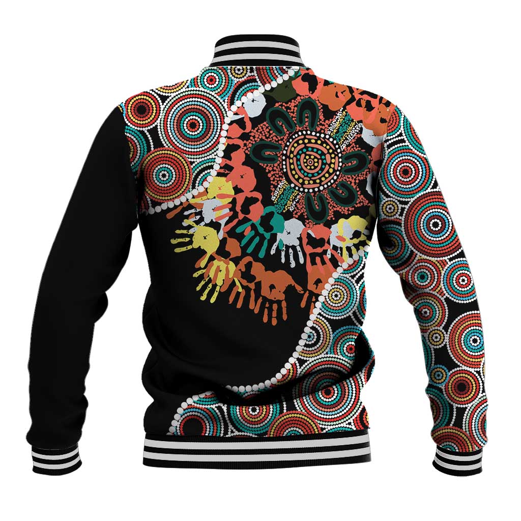 Honouring 50 Year Of NAIDOC Baseball Jacket Honouring The Next Generation Red Aboriginal Art