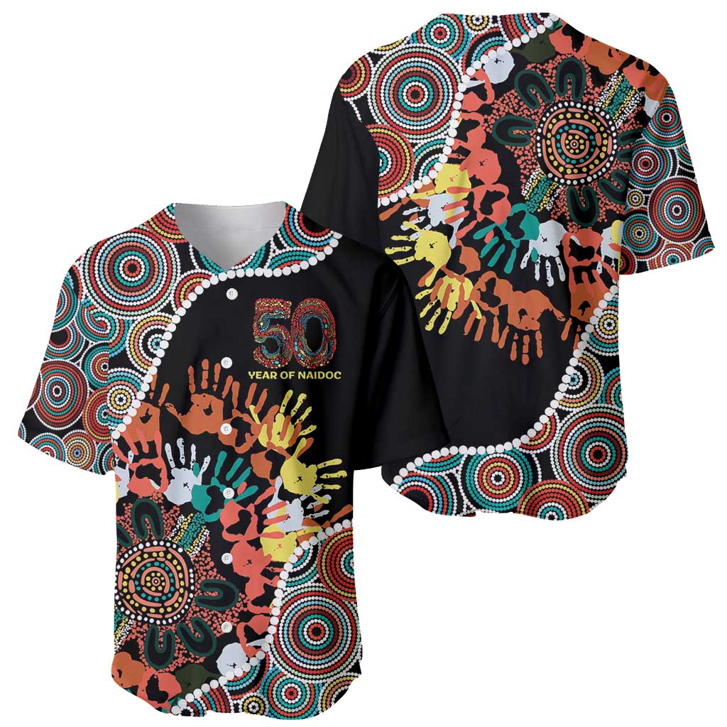 Honouring 50 Year Of NAIDOC Baseball Jersey Honouring The Next Generation Red Aboriginal Art