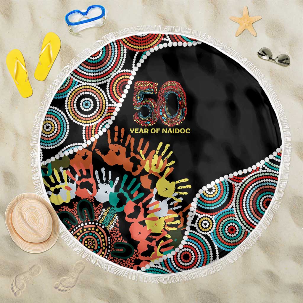 Honouring 50 Year Of NAIDOC Beach Blanket Honouring The Next Generation Red Aboriginal Art