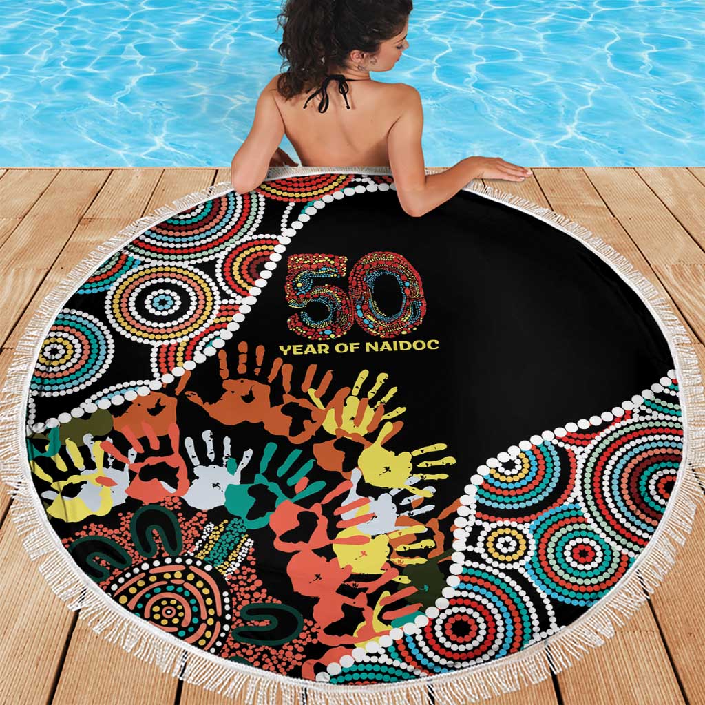 Honouring 50 Year Of NAIDOC Beach Blanket Honouring The Next Generation Red Aboriginal Art