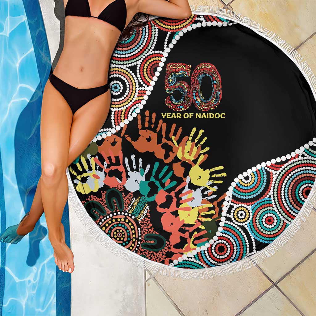 Honouring 50 Year Of NAIDOC Beach Blanket Honouring The Next Generation Red Aboriginal Art