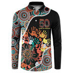 Honouring 50 Year Of NAIDOC Button Sweatshirt Honouring The Next Generation Red Aboriginal Art
