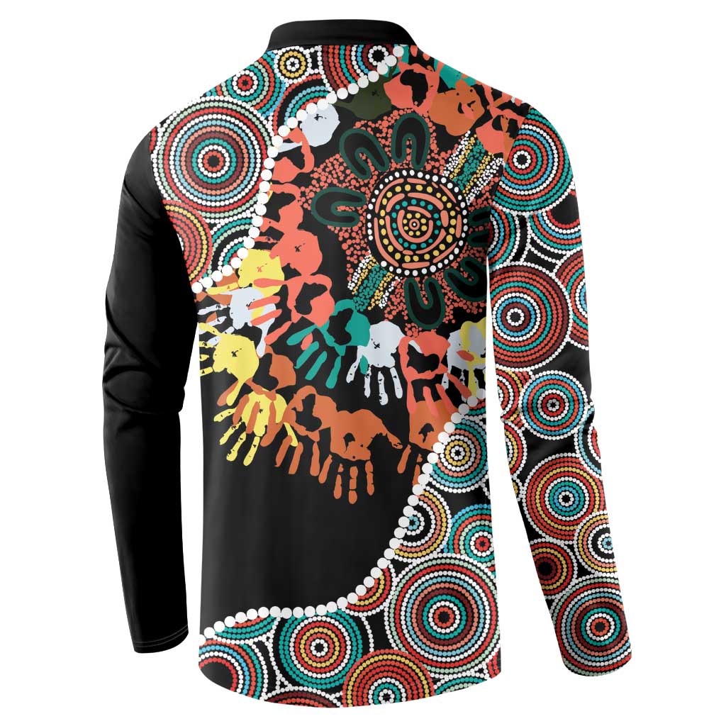 Honouring 50 Year Of NAIDOC Button Sweatshirt Honouring The Next Generation Red Aboriginal Art