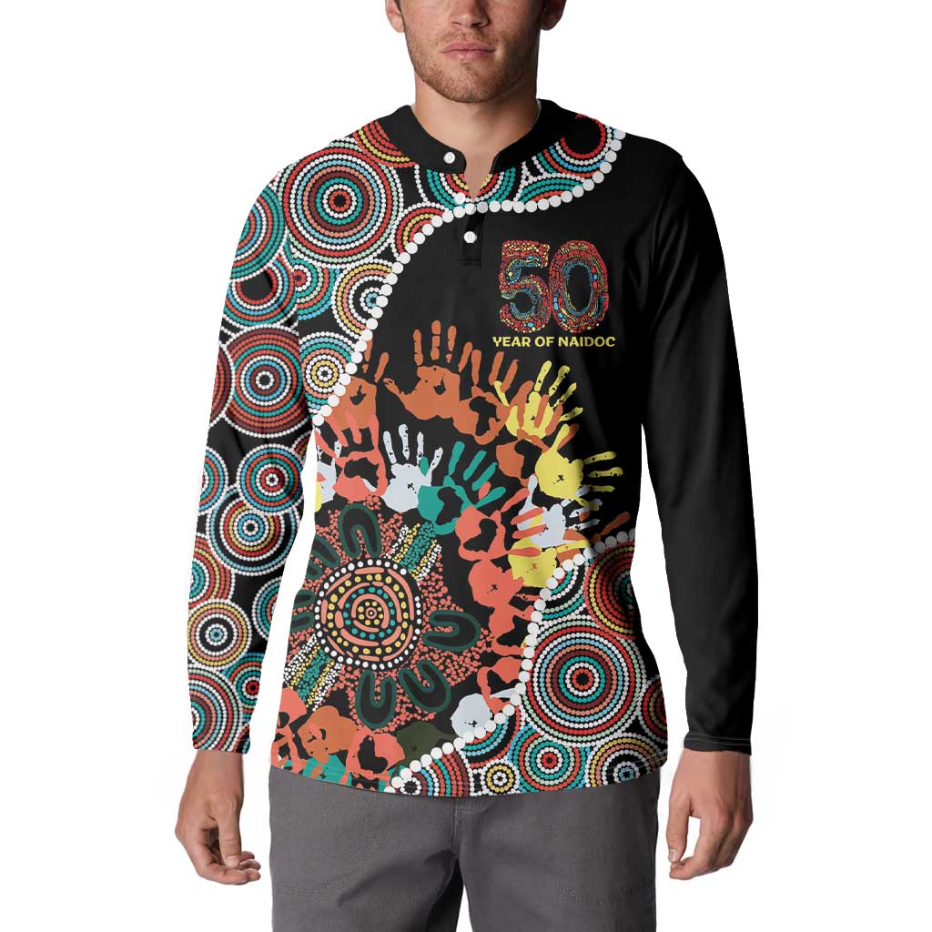 Honouring 50 Year Of NAIDOC Button Sweatshirt Honouring The Next Generation Red Aboriginal Art