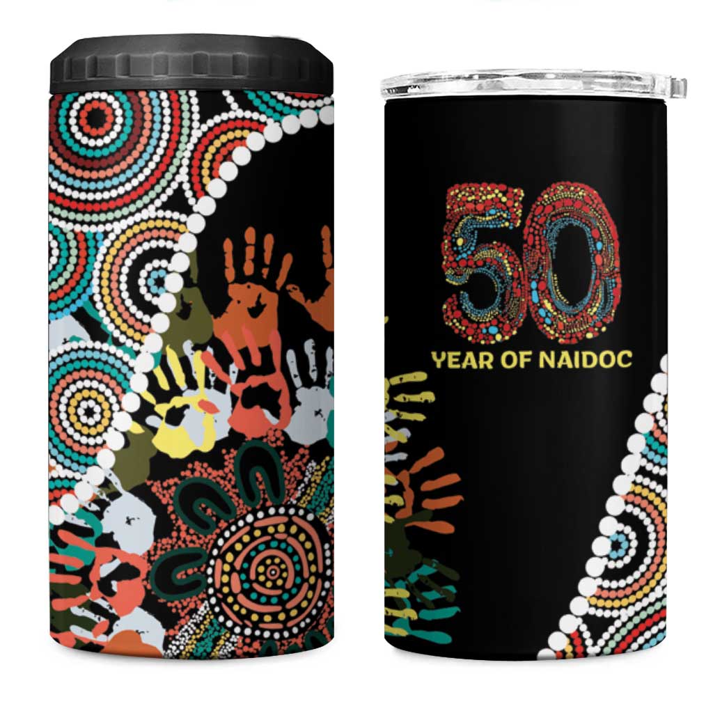 Honouring 50 Year Of NAIDOC 4 in 1 Can Cooler Tumbler Honouring The Next Generation Red Aboriginal Art