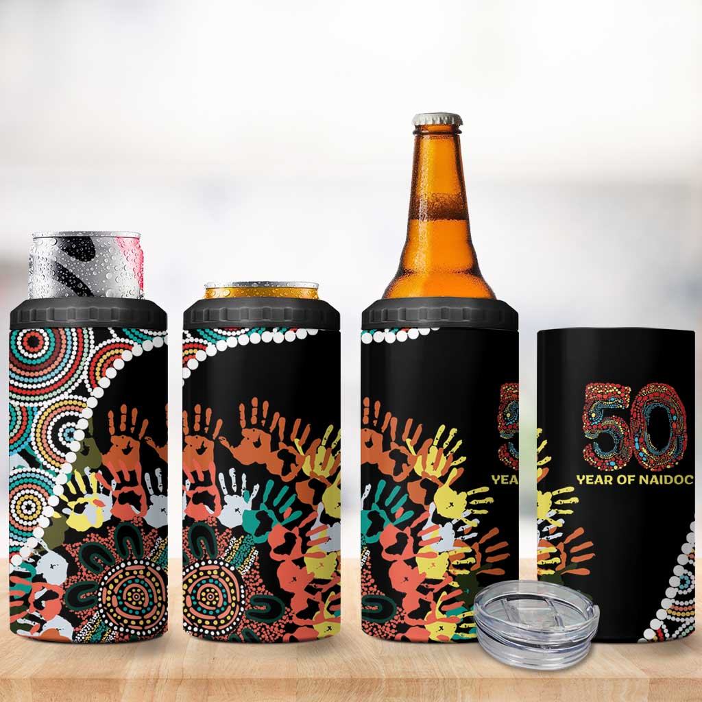 Honouring 50 Year Of NAIDOC 4 in 1 Can Cooler Tumbler Honouring The Next Generation Red Aboriginal Art