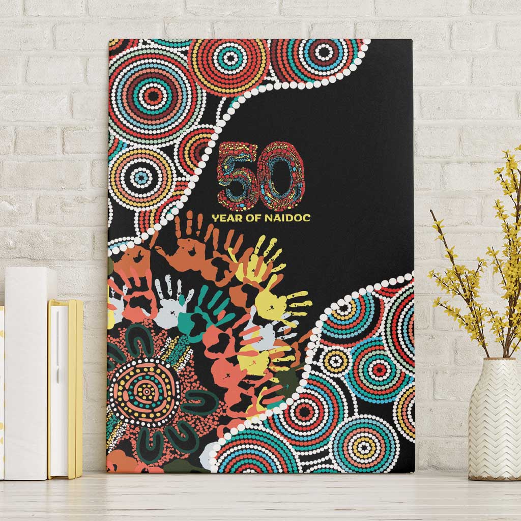 Honouring 50 Year Of NAIDOC Canvas Wall Art Honouring The Next Generation Red Aboriginal Art