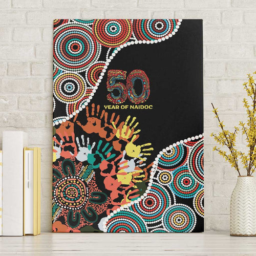 Honouring 50 Year Of NAIDOC Canvas Wall Art Honouring The Next Generation Red Aboriginal Art