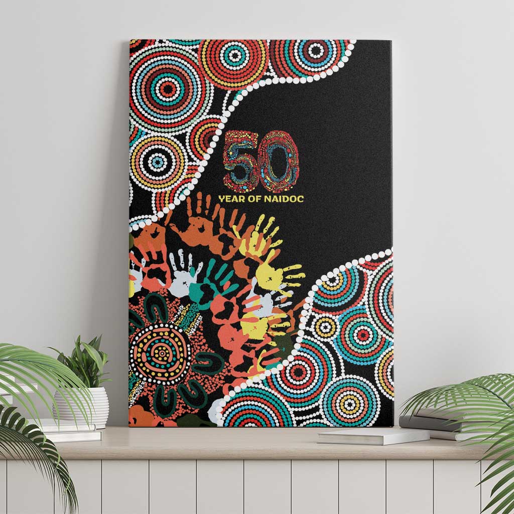 Honouring 50 Year Of NAIDOC Canvas Wall Art Honouring The Next Generation Red Aboriginal Art