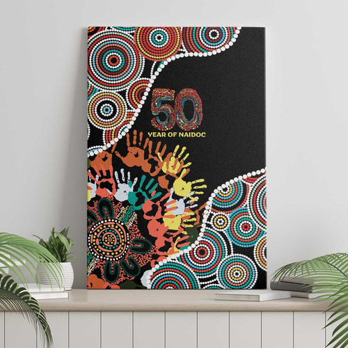 Honouring 50 Year Of NAIDOC Canvas Wall Art Honouring The Next Generation Red Aboriginal Art