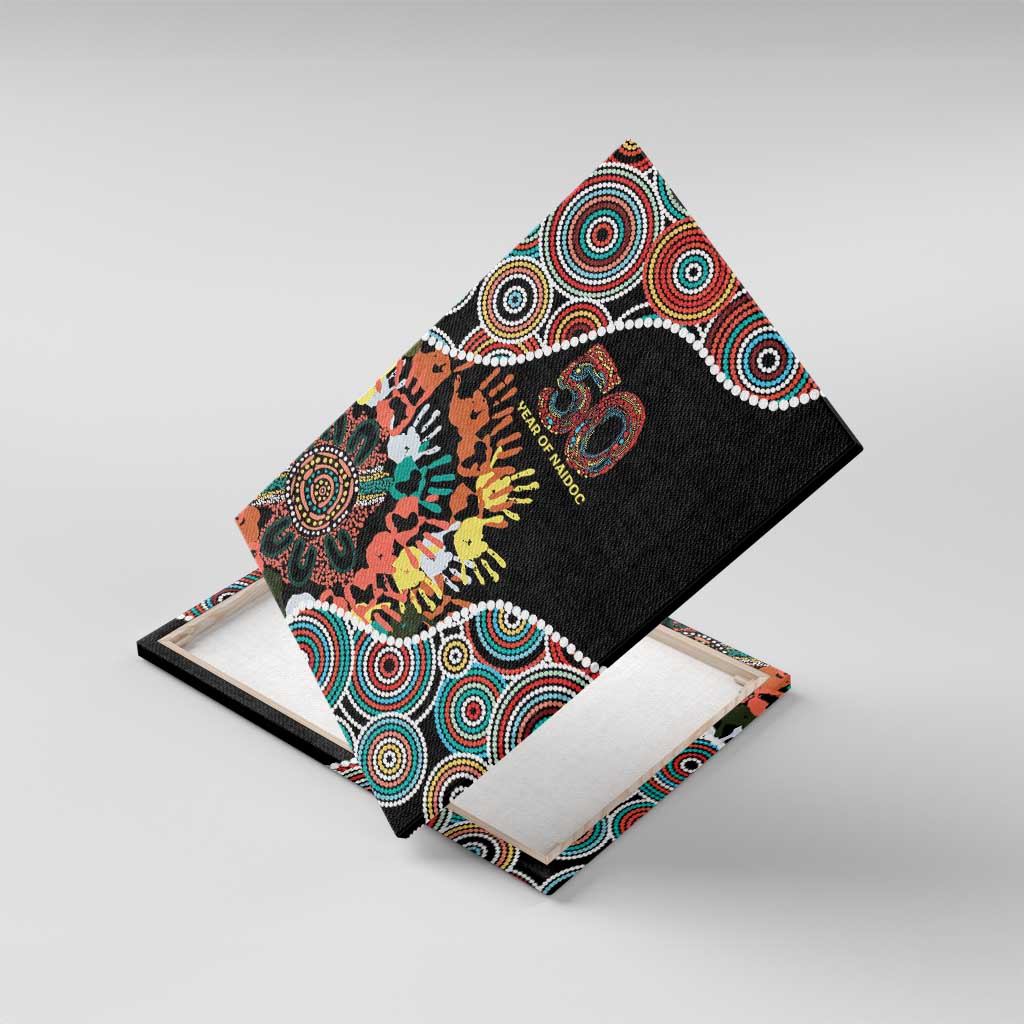 Honouring 50 Year Of NAIDOC Canvas Wall Art Honouring The Next Generation Red Aboriginal Art