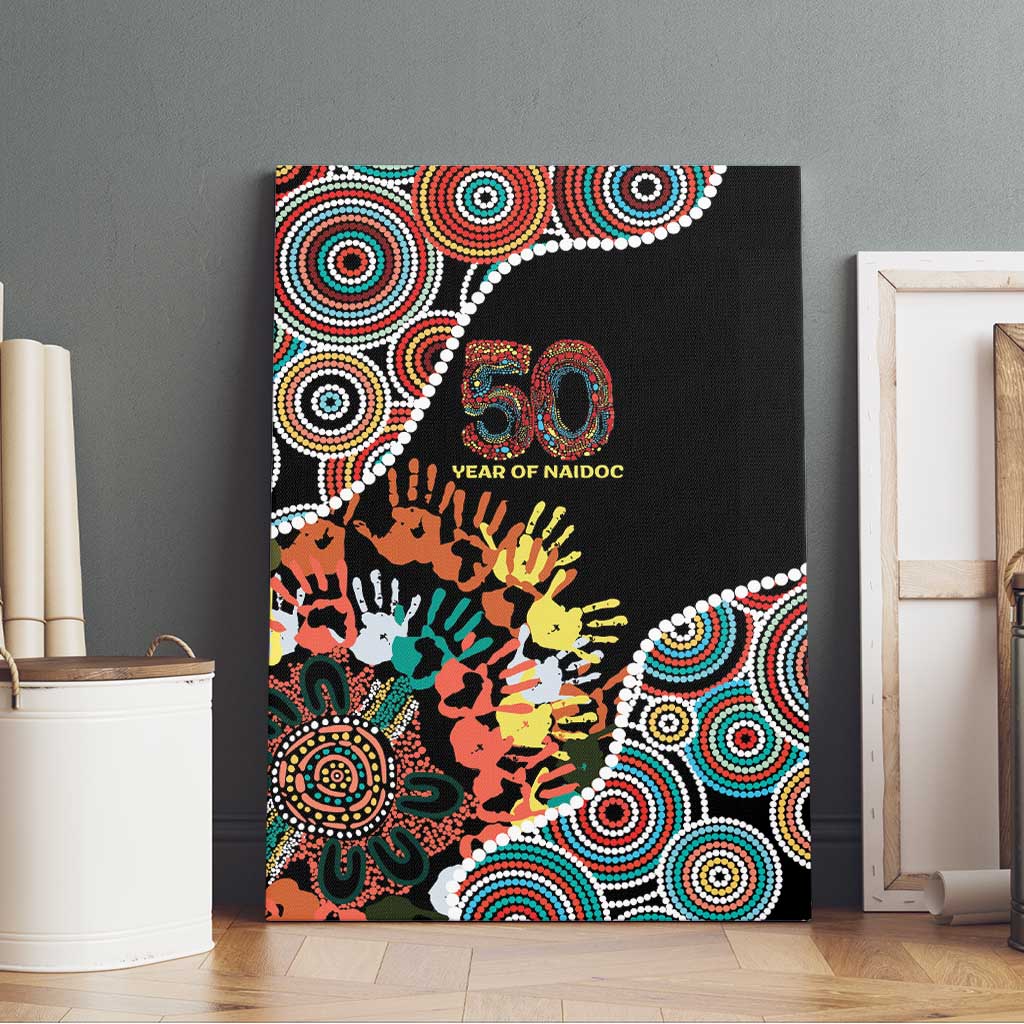 Honouring 50 Year Of NAIDOC Canvas Wall Art Honouring The Next Generation Red Aboriginal Art