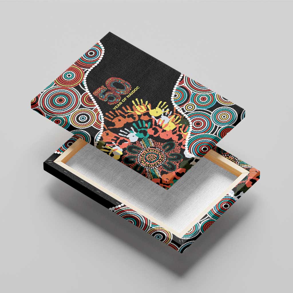Honouring 50 Year Of NAIDOC Canvas Wall Art Honouring The Next Generation Red Aboriginal Art