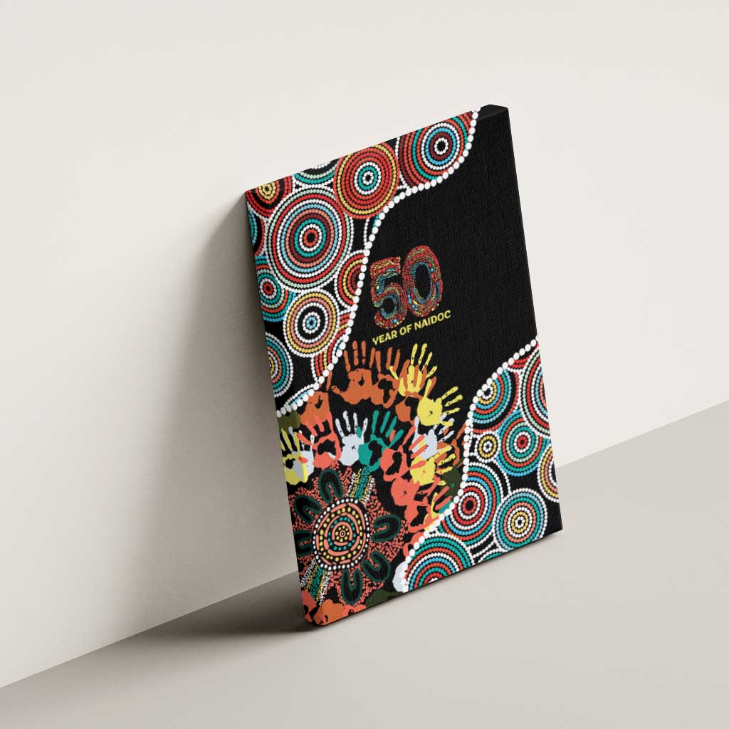 Honouring 50 Year Of NAIDOC Canvas Wall Art Honouring The Next Generation Red Aboriginal Art