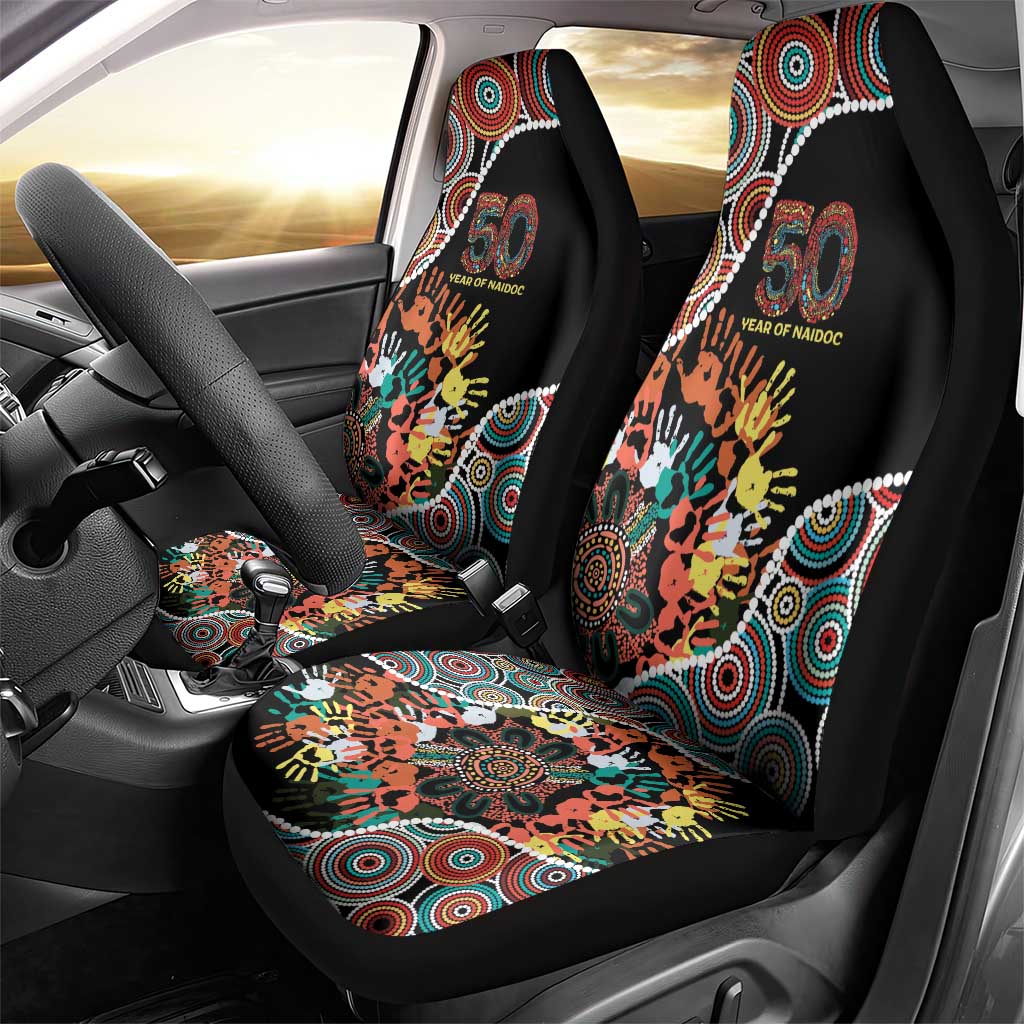 Honouring 50 Year Of NAIDOC Car Seat Cover Honouring The Next Generation Red Aboriginal Art