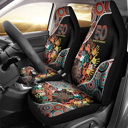 Honouring 50 Year Of NAIDOC Car Seat Cover Honouring The Next Generation Red Aboriginal Art