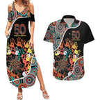 Honouring 50 Year Of NAIDOC Couples Matching Summer Maxi Dress and Hawaiian Shirt Honouring The Next Generation Red Aboriginal Art
