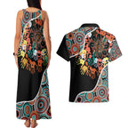 Honouring 50 Year Of NAIDOC Couples Matching Tank Maxi Dress and Hawaiian Shirt Honouring The Next Generation Red Aboriginal Art