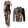 Honouring 50 Year Of NAIDOC Couples Matching Tank Maxi Dress and Long Sleeve Button Shirt Honouring The Next Generation Red Aboriginal Art