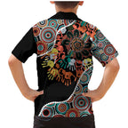 Honouring 50 Year Of NAIDOC Family Matching Mermaid Dress and Hawaiian Shirt Honouring The Next Generation Red Aboriginal Art